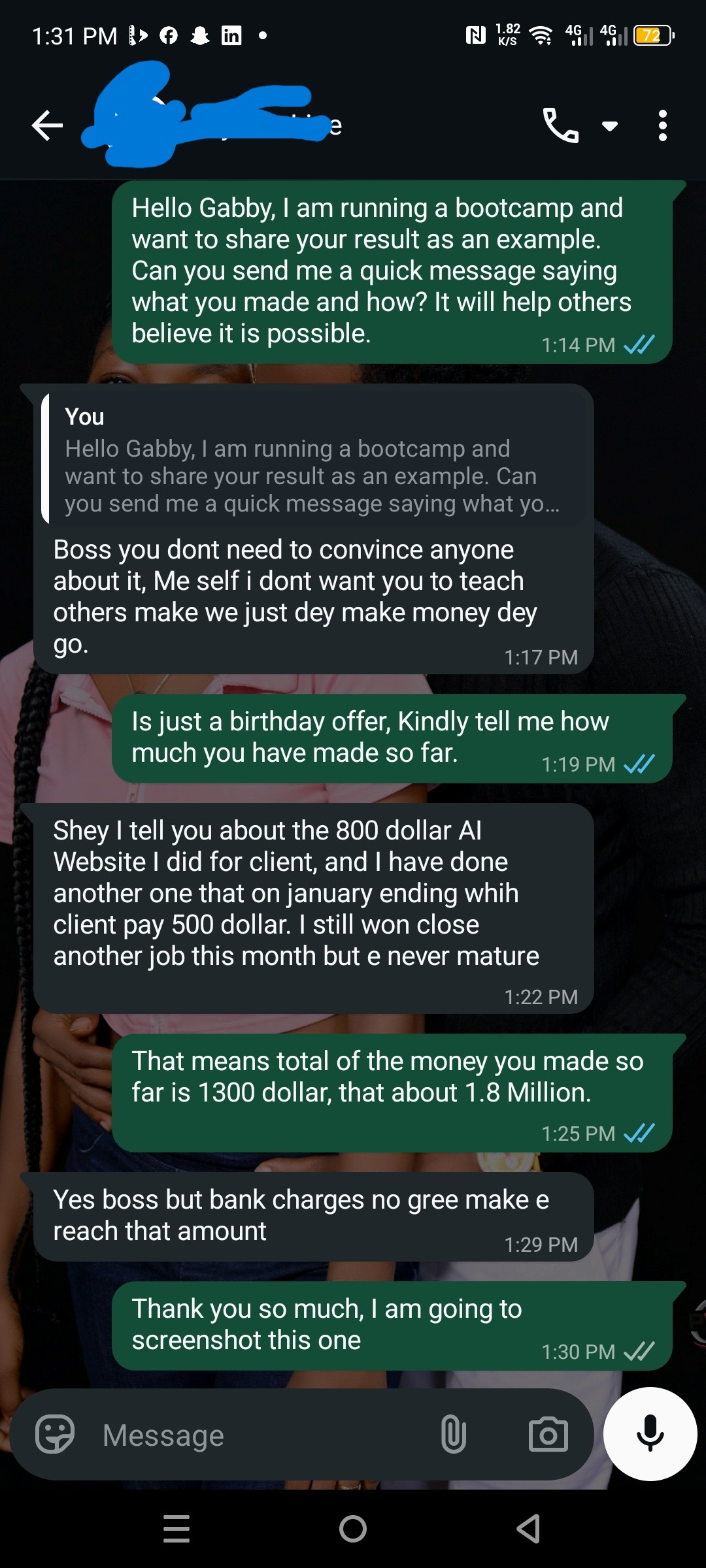 Student made $1300 with AI